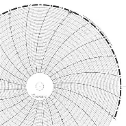 [500P1225-107] GRAFICA CIRCULAR DE 10" PARA COMBUSTIÓN, COLOR VERDE, RANGO 24H, CAJA CON 100 PIEZAS, MCA CONTROLES GRAFICOS 