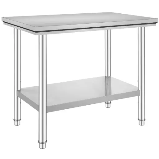 [GZT90X60J] VEVOR MESA DE TRABAJO DE PREPARACION DE ALIMENTOS MESA DE ACERO INOXIDABLE 24X36X32 