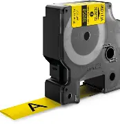 [18058] ETIQUETA TERMOENCOGIBLE COLOR AMARILLO, TEXTO EN NEGRO, DE 19mm, MCA DYMO