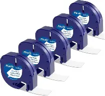 [91331] ETIQUETAS DE PLÁSTICO LETRETAG, BLANCA LESTRAS NEGRAS DE 1/2", MCA DYMO