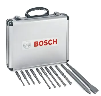 [2608578765] JUEGO DE BROCA Y CINCELES 11 PZ, MALETIN METALICO, BROCAS PARA CONCRETO Y PARED 5-12mm CINCEL PLANO 20mm Y CINCEL PUNTERO 250 mm MCA BOSCH