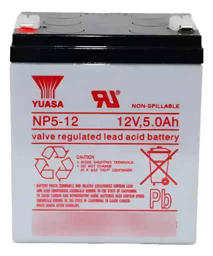 [NP5-12] BATERIA DE RESPUESTO DE 12VCC 5Ah DIMENSIONES 9X7X10.5CM PESO 1.720KG MCA YUASA