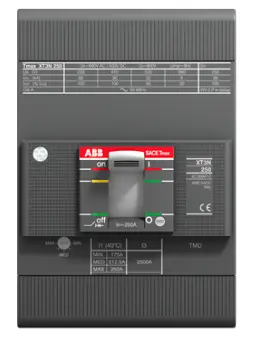 [XT3N] INTERRUPTOR TERMOMAGNETICO 250 TRIPOLAR CON TERMINALES FRONTALES MCA ABB 