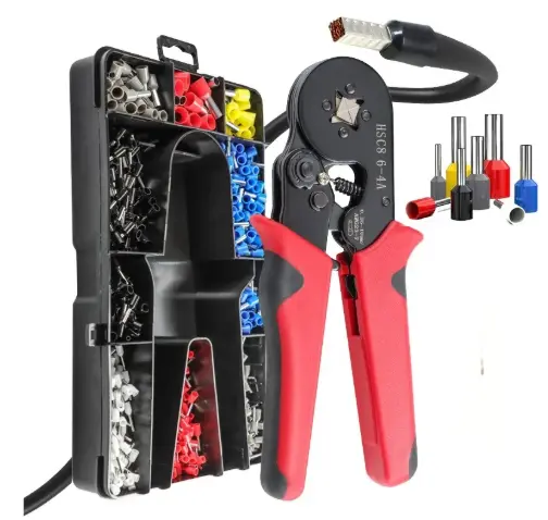 [KIT PINZAS CRIMPADOR] Alicate Terminales Crimpador Abrazadera Engarzador 1200 Pzs MCA GENERICA