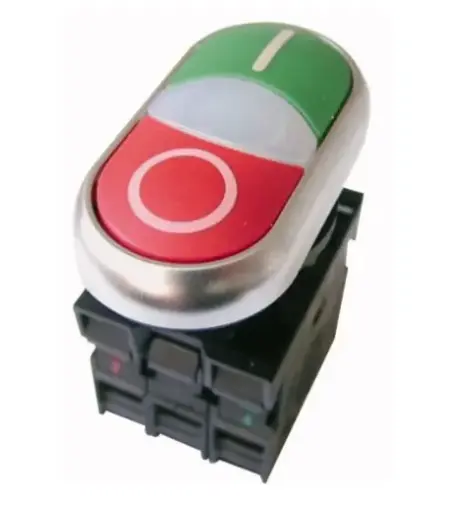 [M22-DDLGRLX 1/X0/K11] BOTÓN DOBLE ILUMINADO COMPLETO MCA EATON 