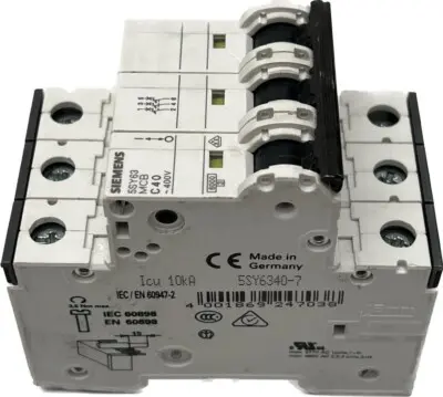 [5SY63MCBC40] INTERRUPTOR MAGNETICO 3 POLOS MINIATURA  400V AC, 40A, MCA SIEMENS