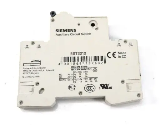 [5ST301AS] INTERRUPTOR AUXILIAR BREAKER 230 V AC, 6 A, MCA SIEMENS