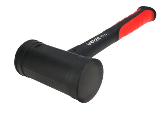 [1445FG]  MAZO DE GOLPE SECO TAPAS FIJAS CON MANGO RUBBER GRIP DE 11-31/32", 45 OZ MCA URREA