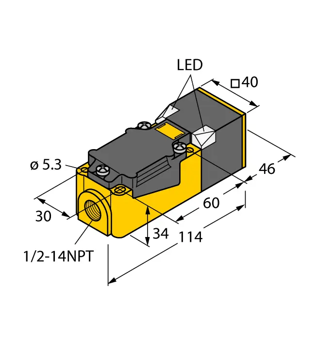 SENSOR INDUCTIVO RECTANGULAR 40mm DE SENSADO 4 HILOS 10-65VDC SALIDA ...
