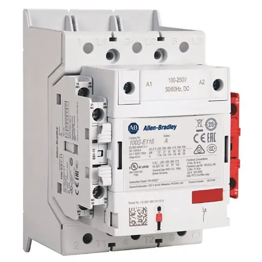[100S-E265KD12C] CONTACTOR IEC FAMILIA 100-E DE 256AMP 100-250VAC/DC 1NO-2NC DE SEGURIDAD MCA ALLEN BRADLEY