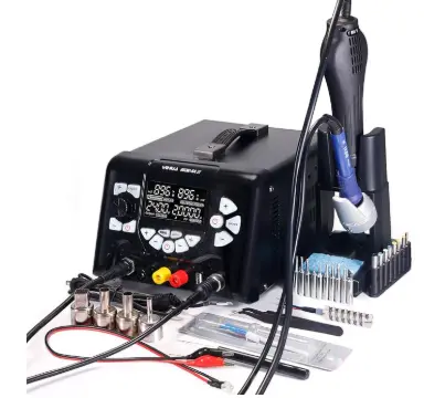[853D 5A-II] ESTACIÓN DE SOLDADURA 3 EN 1 AIRE CALIENTE Y FUENTE DE ALIMENTACIÓN CC 30V MCA YIHUA 