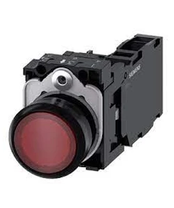[3SU1103-0AB20-1FA0] BOTON LUMINOSO, 22 MM, REDONDO, PLÁSTICO, ROJO, BOTÓN, RASANTE, MOMENTÁNEO, CON SOPORTE, 1 NA+1 NC, MÓDULO DE LED ROJO MCA SIEMENS