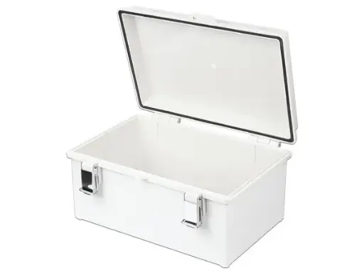 [PST-3546-16E] GABINETE DE PLÁSTICO ABS, PARA INTEMPERIE IP66 350x460x160mm, BROCHE EN ACERO INOXIDABLE, IP66, MCA PRECISION