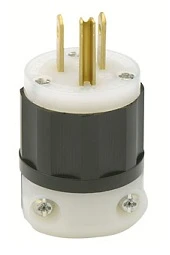 [5266-C] CLAVIJA 15A, 125V, 2P3H, NEMA 5-15P BCO Y NEGRO MCA LEVITON