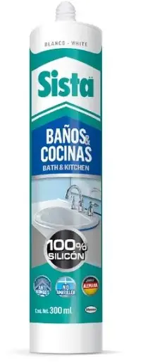 [F101] SILICON BAÑO Y COCINA BLANCO 300ML MCA SISTA
