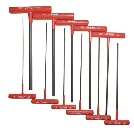 [4967LGP] JUEGO DE 11 LLAVES HEXAGONALES TIPO "T" ERGONOMICAS, EN PULGADAS MCA URREA
