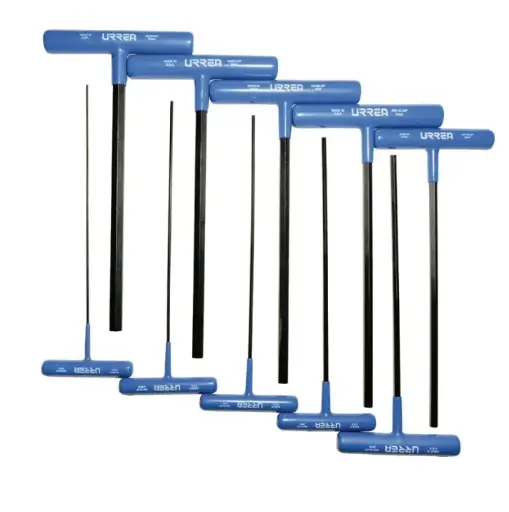 [4965LGPM] JUEGO DE 10 LLAVES HEXAGONALES TIPO "T" ERGONOMICAS, METRICAS MCA URREA