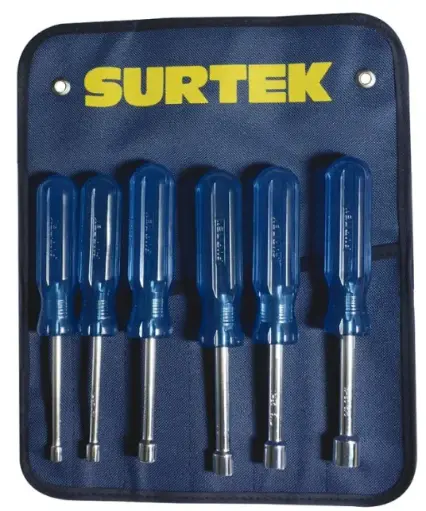 [D3500S] JUEGO DE DESTORNILLADORES CON MANGO AZUL, DE CAJA EN PULGADAS, 6 PIEZAS MCA SURTEK