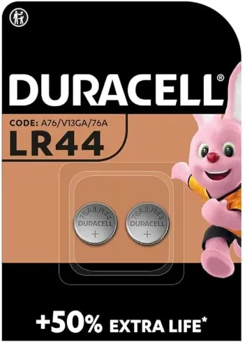 [LR-44] 2 PILAS DURACEL LR44 (1 BLÍSTER DE 2 BATERÍAS) 2 PILAS (A76/V13GA/76 A) MCA DURACELL