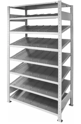 ESTANTERÍA DE AMPLIACIÓN DE ESTANTES INCLINADOS ANCHO 1000mm PROFUNDIDAD 500 600 Y 800mm MCA HOFFMANN