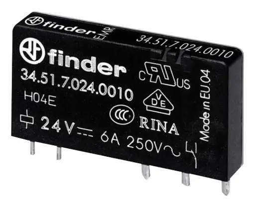 [345170240010] RELE ELECTROMECANICO ULTRA DELGADO PARA CIRCUITO IMPRESO. TENSION DE CIRCUITO DE MANDO 24 VCD MCA FINDER